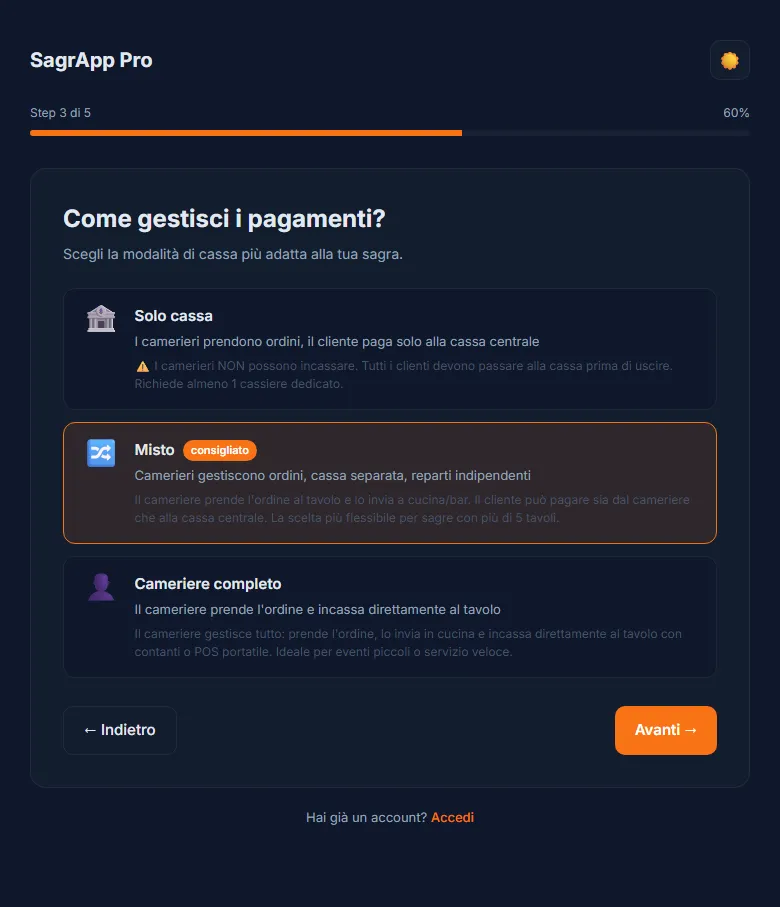 La modalità di cassa e pagamenti