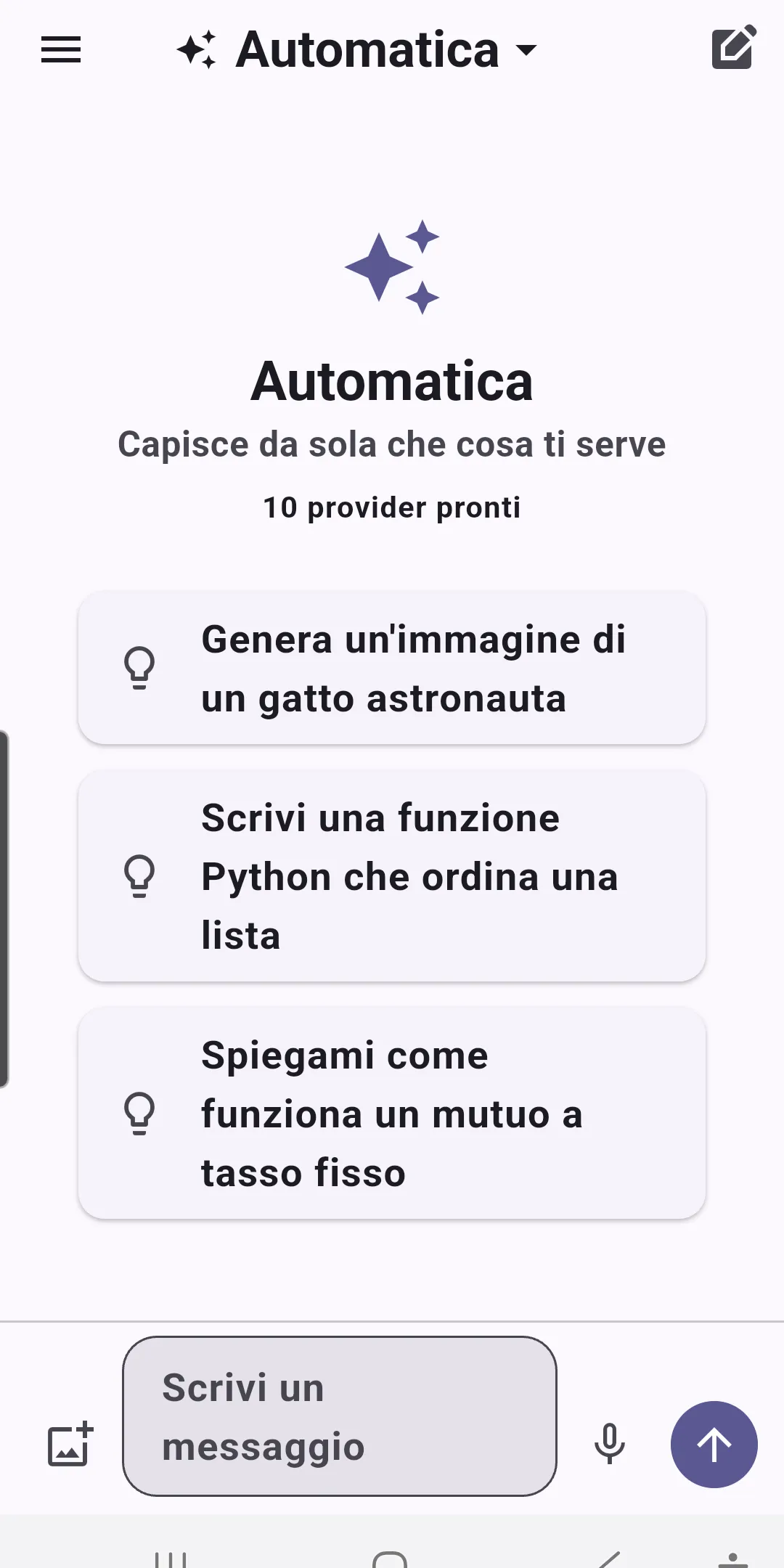 La modalità Automatica sceglie il modello adatto